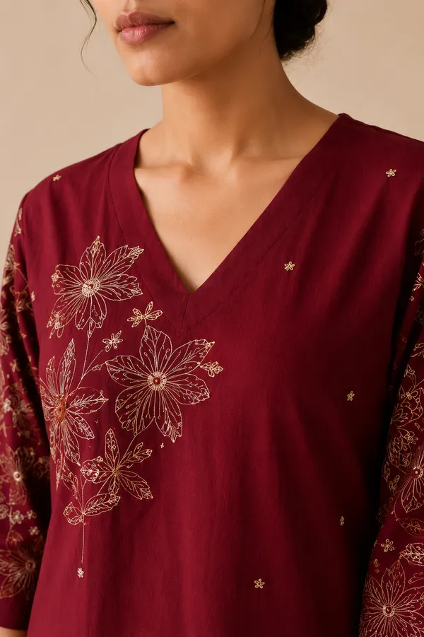 Maroon_Straight_Kurta_Set_for_Women
