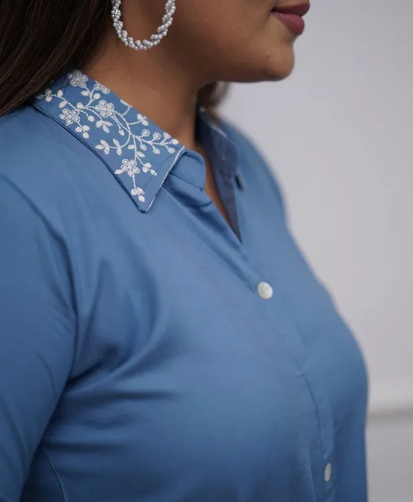 Blue_Embroidered_Collar_Shirt_And_Pant_Co_Ord_Set_For_Women
