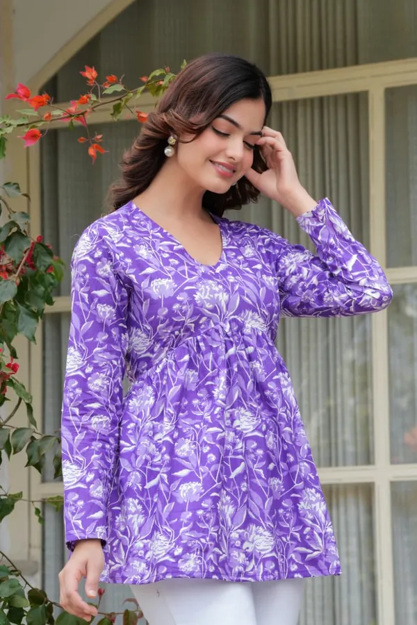 Purple_Floral_Printed_Cotton_Top_For_Women