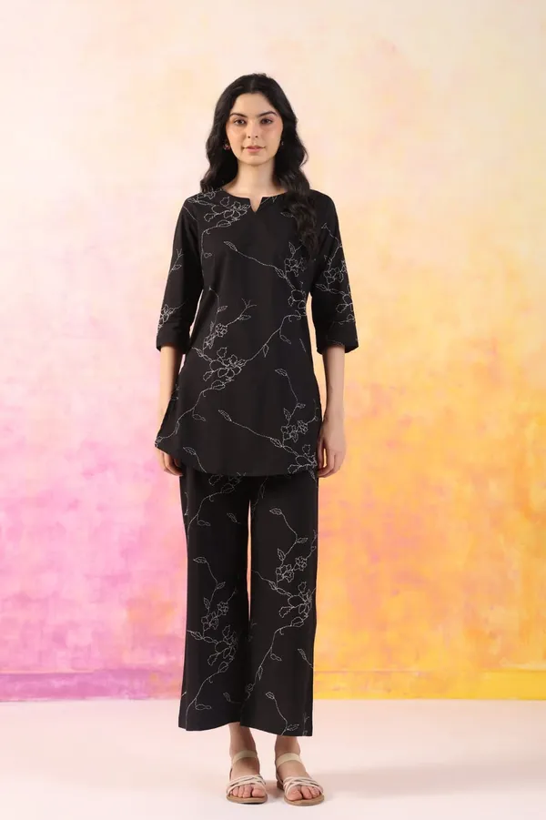 Black_Embroidered_Floral_Kurta_Palazzo_Set