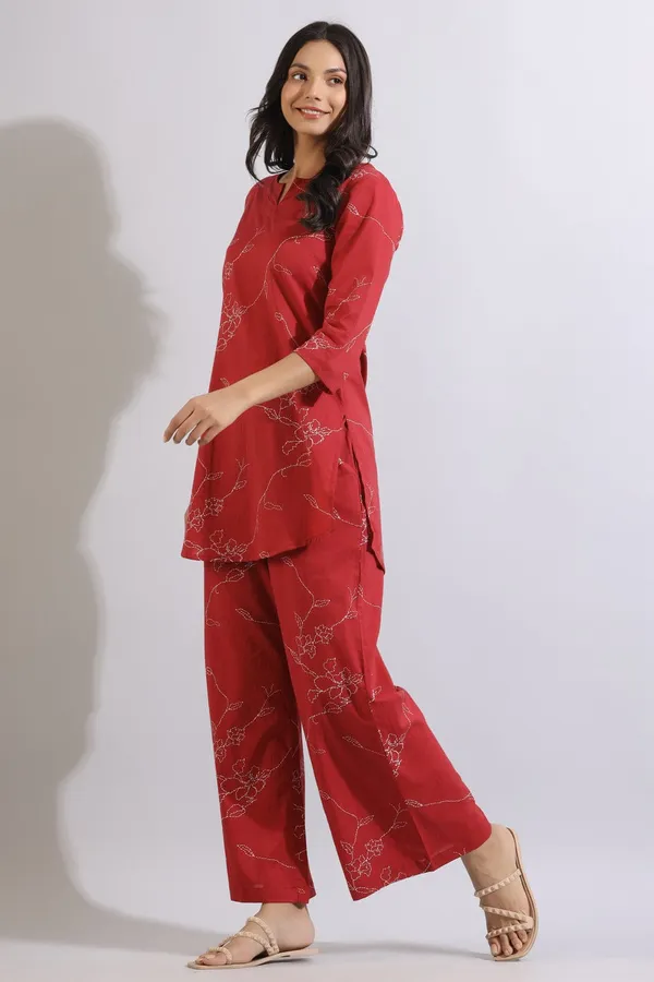 Red_Floral_Printed_Kurta_Palazzo_Set_For_Women