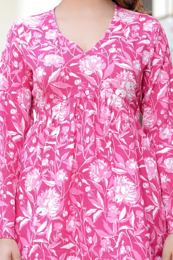 Pink_Floral_Print_Cotton_Long_Sleeve_Tunic_Top