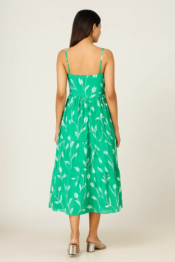 Green_Floral_Print_Midi_Dress_With_Spaghetti_Straps