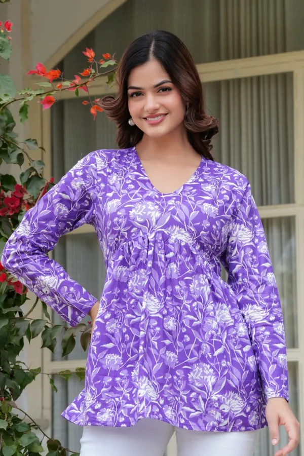 Purple_Floral_Printed_Cotton_Top_For_Women