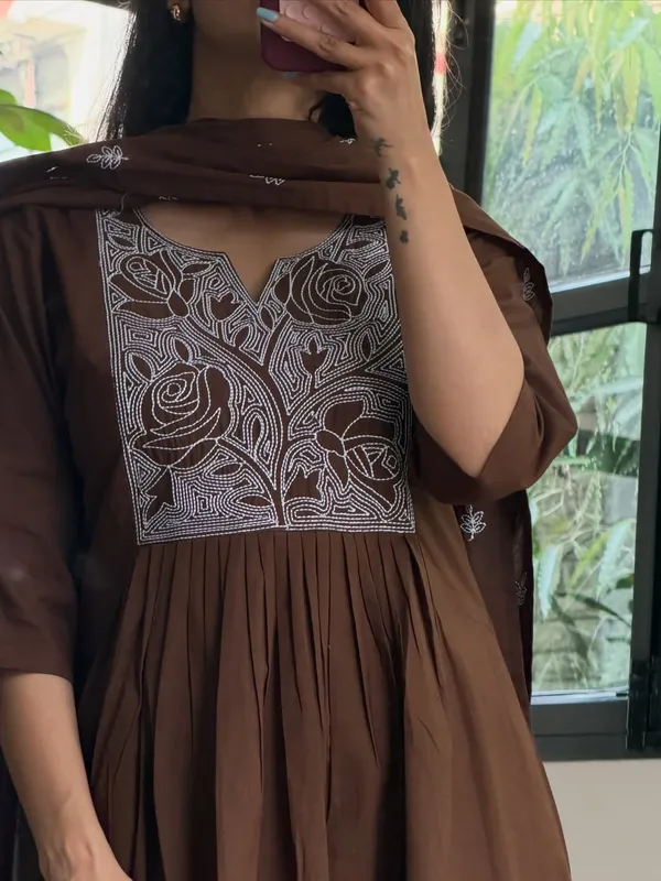 Brown_Georgette_Embroidered_Anarkali_Suit_Set_for_Women