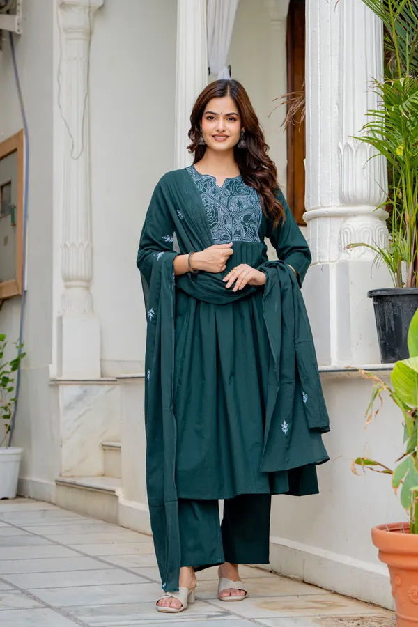 Teal_Embroidered_Anarkali_Kurta_Set_with_Dupatta_for_Women