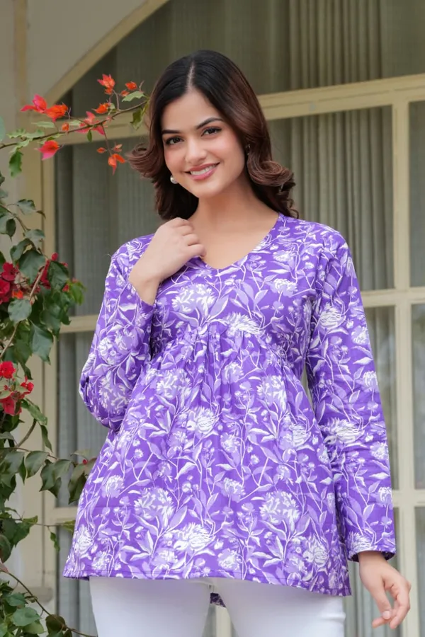 Purple_Floral_Printed_Cotton_Top_For_Women
