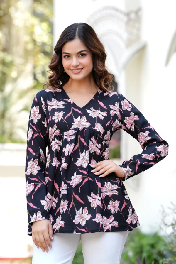 Black_Floral_Print_V_Neck_Full_Sleeve_Top_For_Women