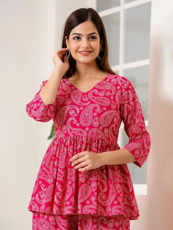 Womens_Pink_Paisley_Print_Peplum_Top_And_Palazzo_Pants_Co_Ord_Set