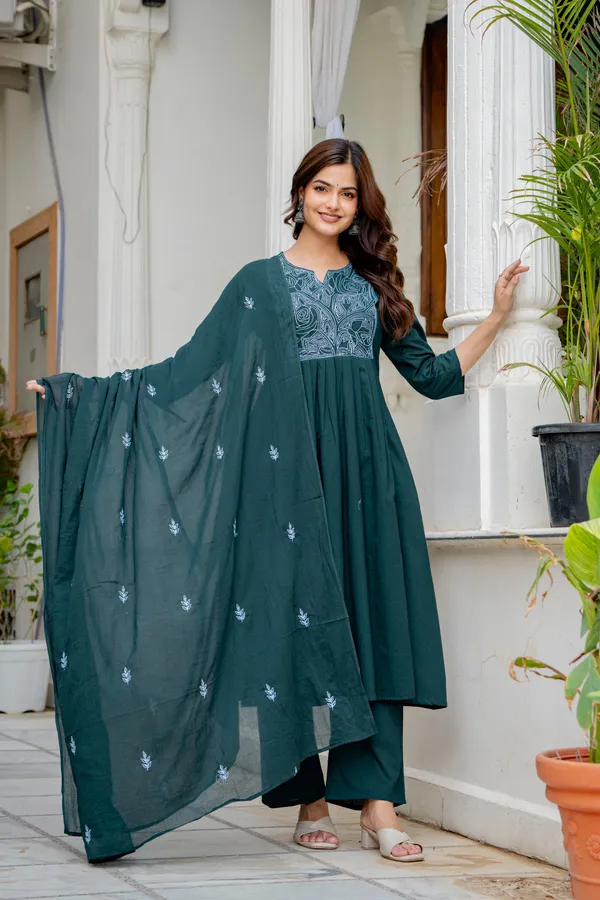 Teal_Embroidered_Anarkali_Kurta_Set_with_Dupatta_for_Women
