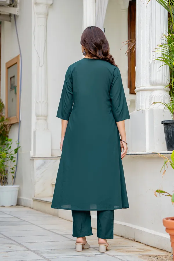 Teal_Warli_Print_Straight_Kurta_For_Women