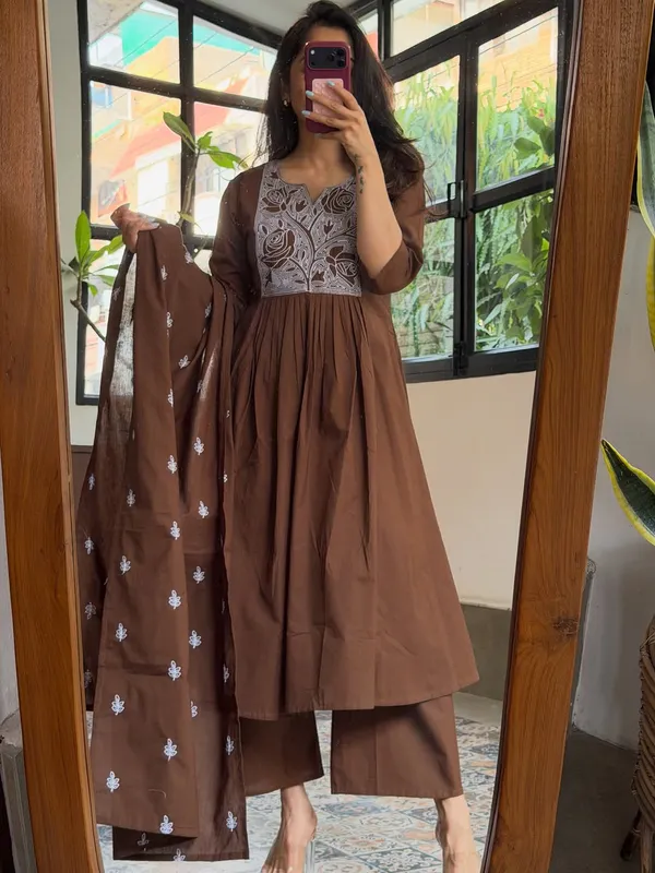 Brown_Georgette_Embroidered_Anarkali_Suit_Set_for_Women