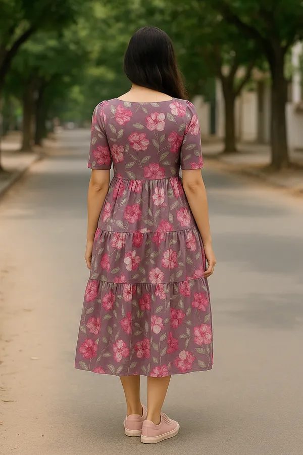 Mauve_Pink_Floral_Printed_Tiered_Midi_Dress_With_Button_Detail