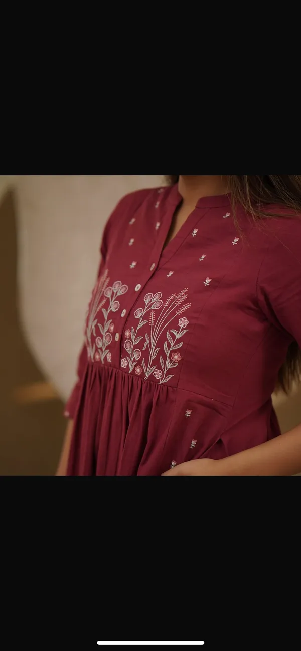 Maroon_Embroidered_Anarkali_Kurta_With_Palazzo_Set