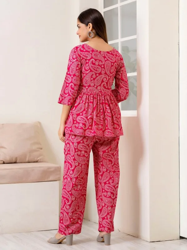 Womens_Pink_Paisley_Print_Peplum_Top_And_Palazzo_Pants_Co_Ord_Set