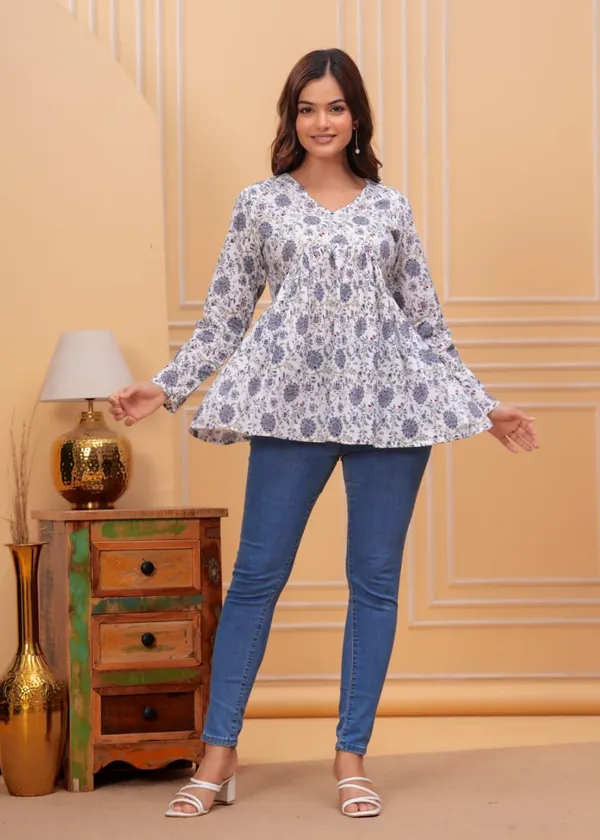 Womens_White_And_Blue_Floral_Print_Long_Sleeve_Tunic_Top