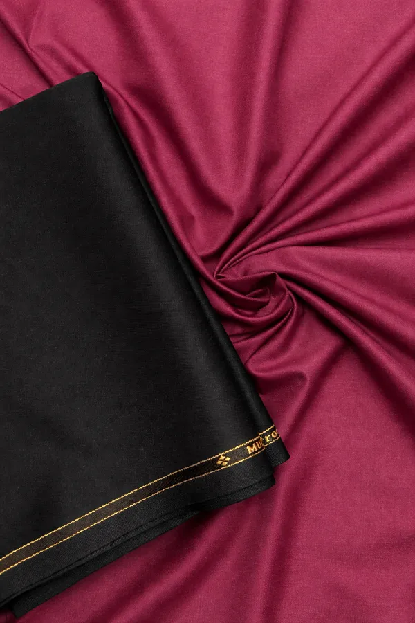 Maroon_And_Black_Summercool_Lotus_Unstitched_Pant_And_Shirt_Fabric_For_Men