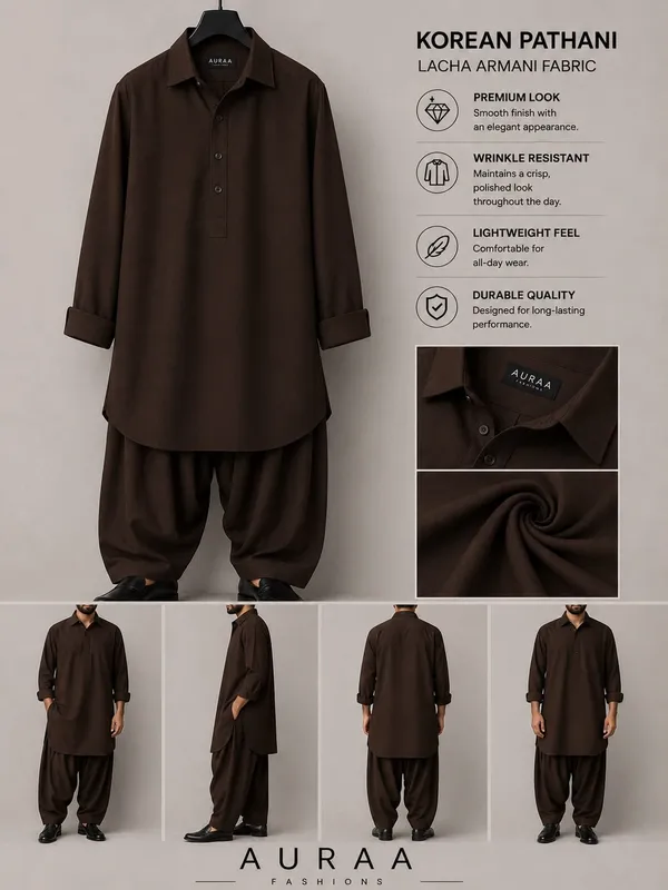 Armani_Coffee_Korean_Lachka_Shirt_&_Pathani_Fabric_–_Premium_Fabric_Quality