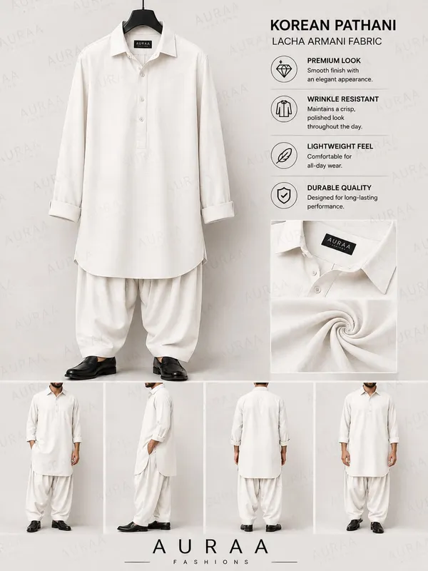 Armani_Cream_Korean_Lachka_Shirt_&_Pathani_Fabric_–_Premium_Fabric_Quality