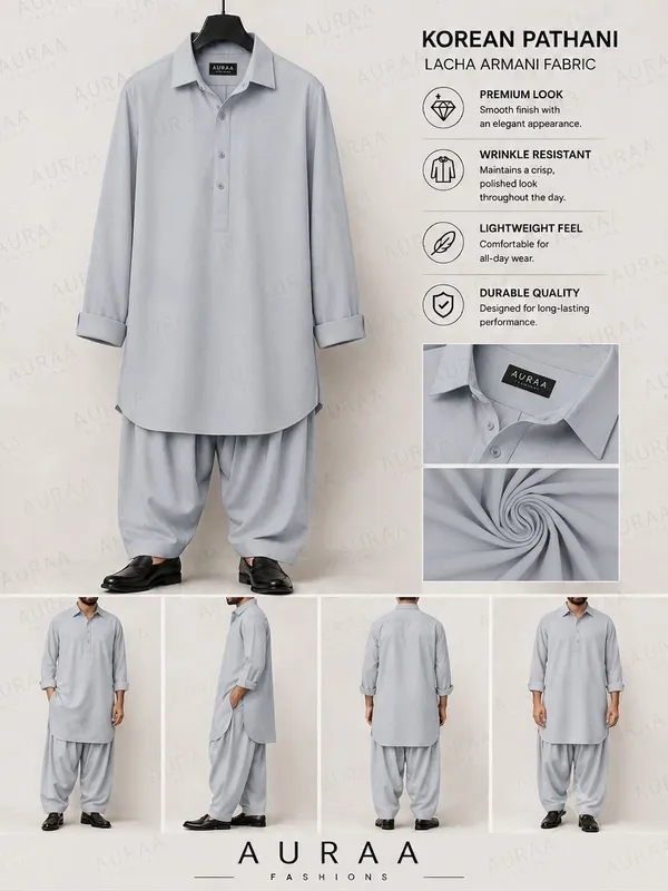 Armani_Grey_Korean_Lachka_Shirt_&_Pathani_Fabric_–_Premium_Fabric_Quality