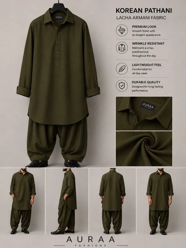 Armani_Mehndi_Korean_Lachka_Shirt_&_Pathani_Fabric_–_Premium_Fabric_Quality