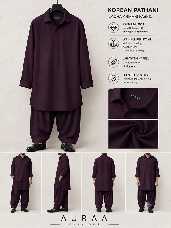 Armani_Wine_Korean_Lachka_Shirt_&_Pathani_Fabric_–_Premium_Fabric_Quality