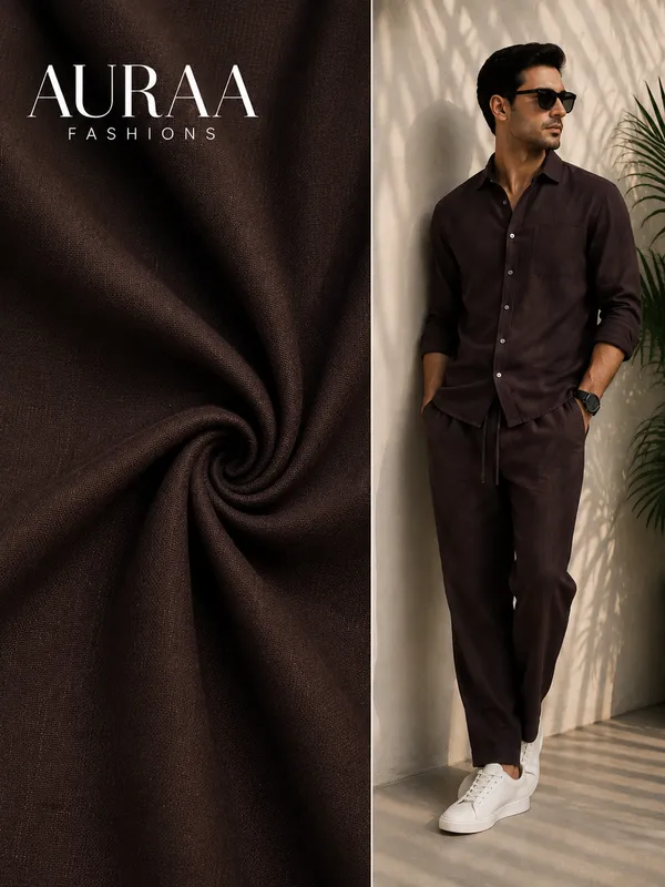 Coffee_Linen_Cotton_Co-ord_Set_For_Men