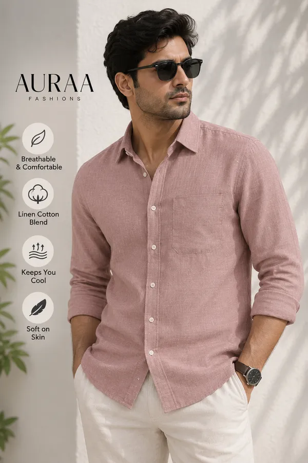 Dusty_Rose_Premium_Linen_Blended_Unstitched_Shirts_Fabric_For_Men