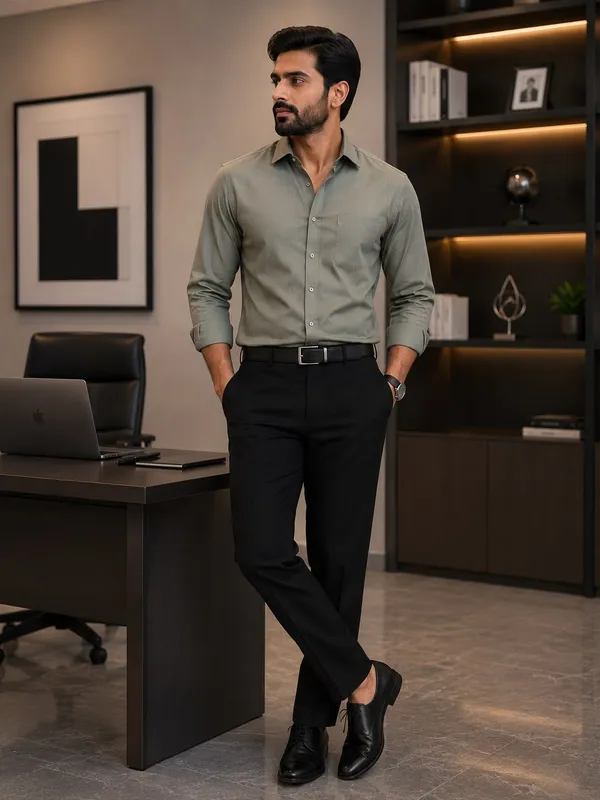 Mushroom_Grey_And_Deep_Black_Summer_Cool_Office_Wear_Lotus_Unstitched_Pant_And_Shirt_Fabric_For_Men