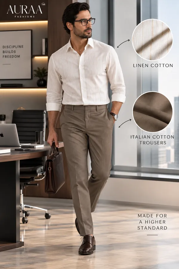 Executive_Almond_Stripe_Linen_Cotton_Shirt_&_Italian_Cotton_Trouser_Fabric_Combo