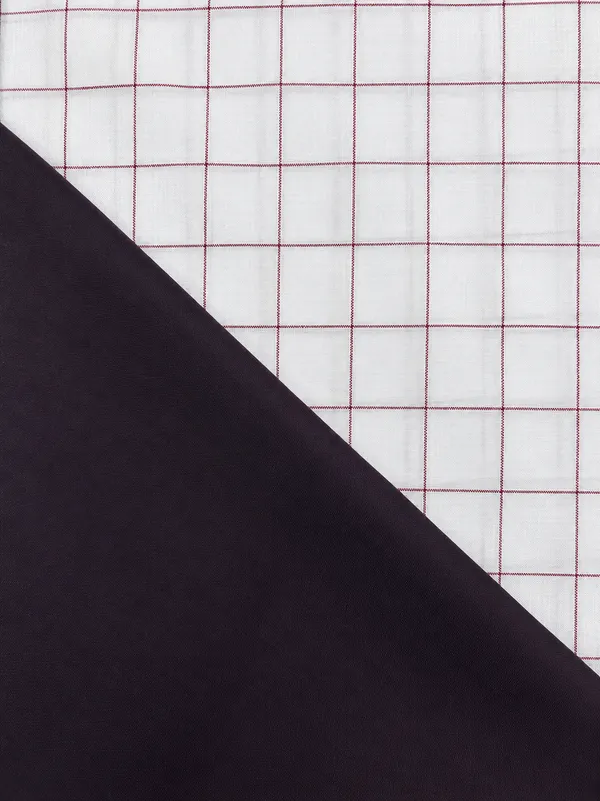 Executive_Mahroon_Check_Linen_Cotton_Shirt_&_Italian_Cotton_Trouser_Fabric_Combo