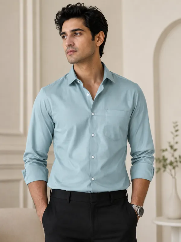 Ice_Blue_Original_60X60_Giza_Cotton_Premium_Unstitched_Shirts_Fabric_For_Men