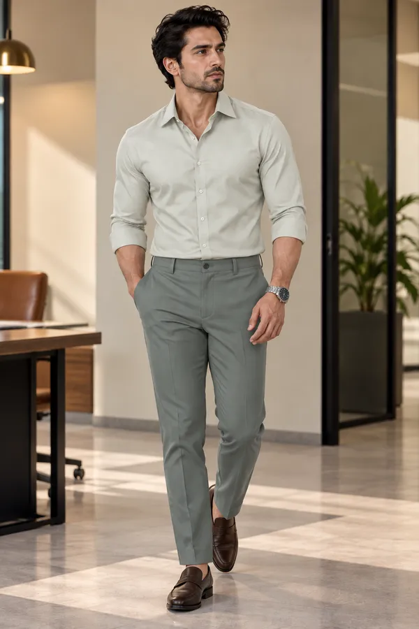 Light_Pistachio_Green_Shirt_&_Olive_Grey_Trousers_Officewear_Combo_For_Men_