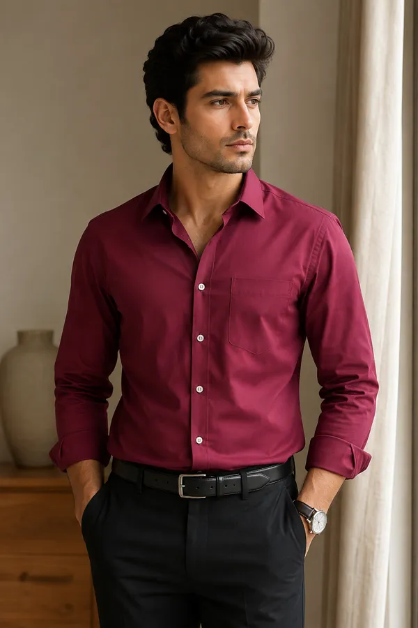 Maroon_Original_60X60_Giza_Cotton_Premium_Unstitched_Shirts_Fabric_For_Men