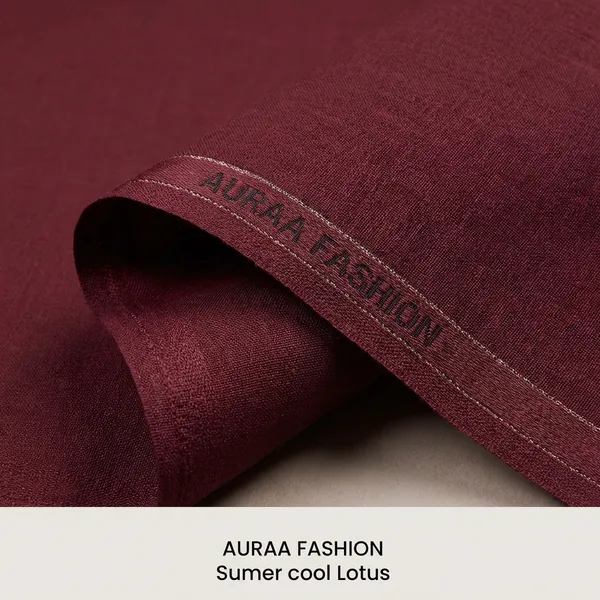 Maroon_Premium_Summercool_Office_Wear_Lotus_Unstitched_Shirts_Fabric_For_Men
