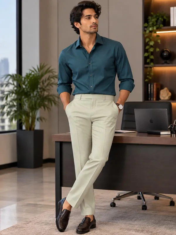 Rama_Green_Shirt_and_Light_Green_Trousers_Summer_Cool_Lotus_Unstitched_Pant_And_Shirt_Fabric_For_Men