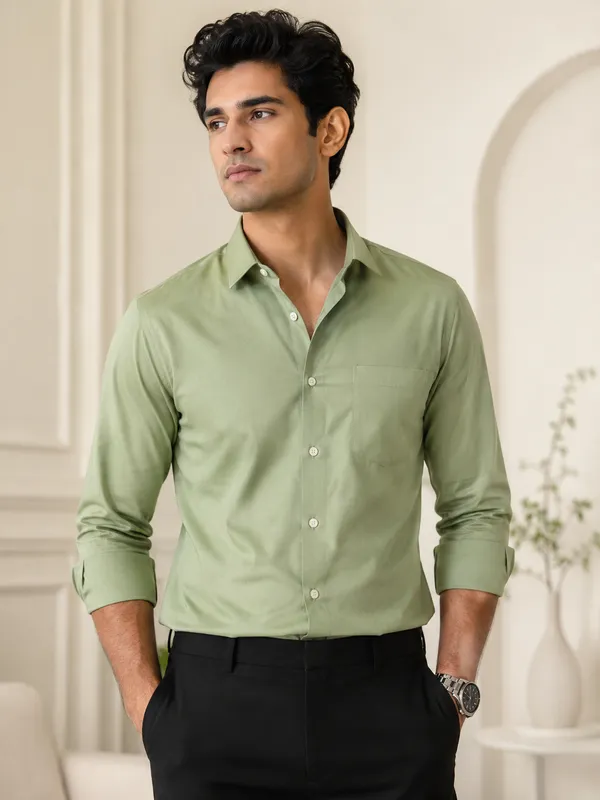Sage_Green_Original_60X60_Giza_Cotton_Premium_Unstitched_Shirts_Fabric_For_Men