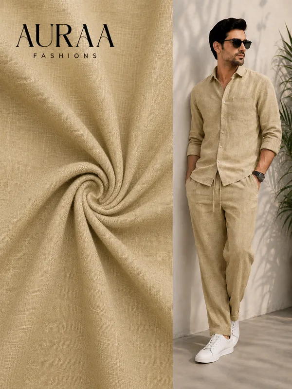 Sand_Biege_Linen_Cotton_Co-ord_Set_For_Men
