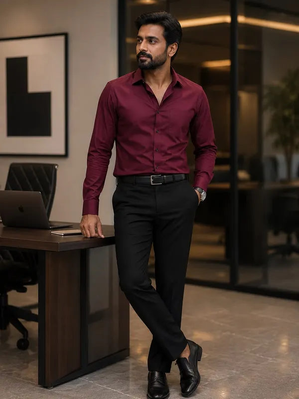 Maroon_And_Black_Summercool_Lotus_Unstitched_Pant_And_Shirt_Fabric_For_Men