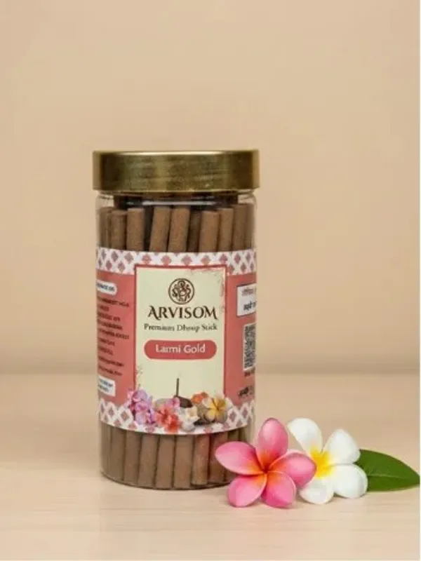 Arvisom_Laxmi_Gold_Premium_Dhoop_Sticks_200_Gm_Pack_Of_1_(Worth_240/-)_And_2_Roll_On_Of_3ml_(Worth_200/-)_Total_Worth_440_And_Offer_Price_300_