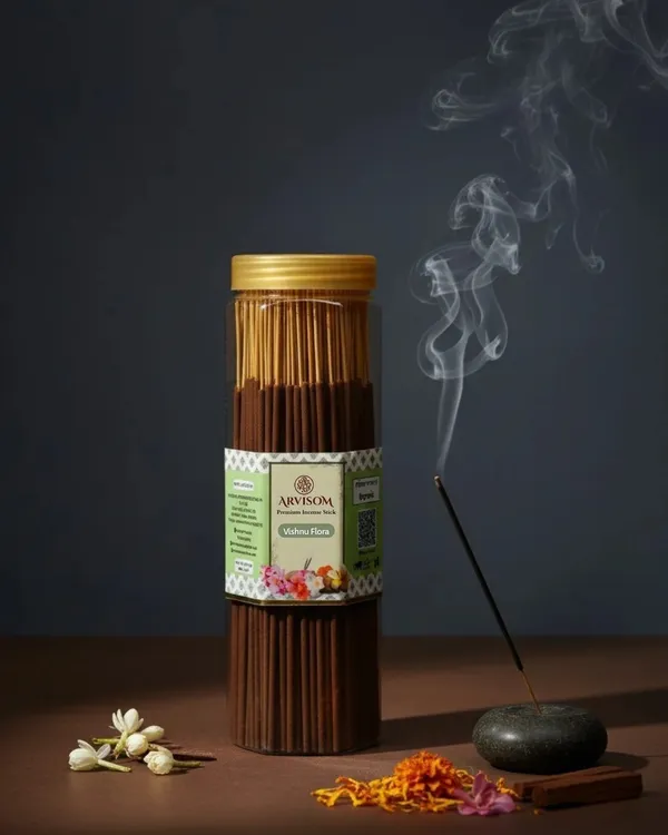 Arvisom_Vishnu_Flora_Premium_Incense_Sticks_250_Gram_Pack_Of_1_(_Worth_250/-_)_and_2_Roll_On_of_3ml__(_Worth_200/-_)_Total_Worth_450__and_Offer_Price_300