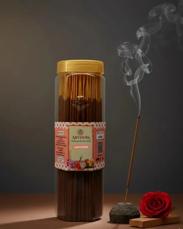 Arvisom_Laxmi_Gold_Premium_Incense_Sticks_250Gm_Pack_Of__1_(_Worth_250/-_)_and_2_Roll_On_of_3ml__(_Worth_200/-_)_Total_Worth_450__and_Offer_Price_300