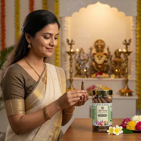 Vishnu_Flora_Premium_Dhoop_Cone_100_Gram_Pack_Of_2_(_Worth_260/-_)_and_2_Roll_On_of_3ml__(_Worth_200/-_)_Total_Worth_460__and_Offer_Price_320
