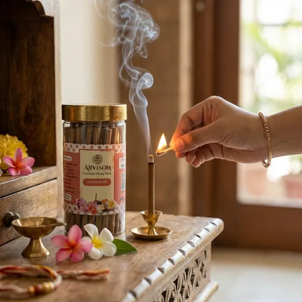 Arvisom_Laxmi_Gold_Premium_Dhoop_Sticks_200_Gm_Pack_Of_1_(Worth_240/-)_And_2_Roll_On_Of_3ml_(Worth_200/-)_Total_Worth_440_And_Offer_Price_300_