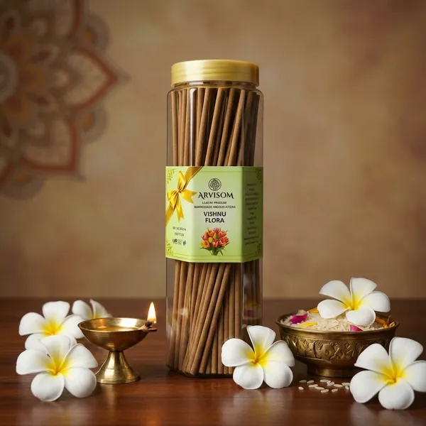 Arvisom_Vishnu_Flora_Bambooless_Incense_Sticks_250Gm_Pack_of__1_(_Worth_350/-_)_and_2_Roll_On_of_3ml__(_Worth_200/-_)_Total_Worth_550__and_Offer_Price_350