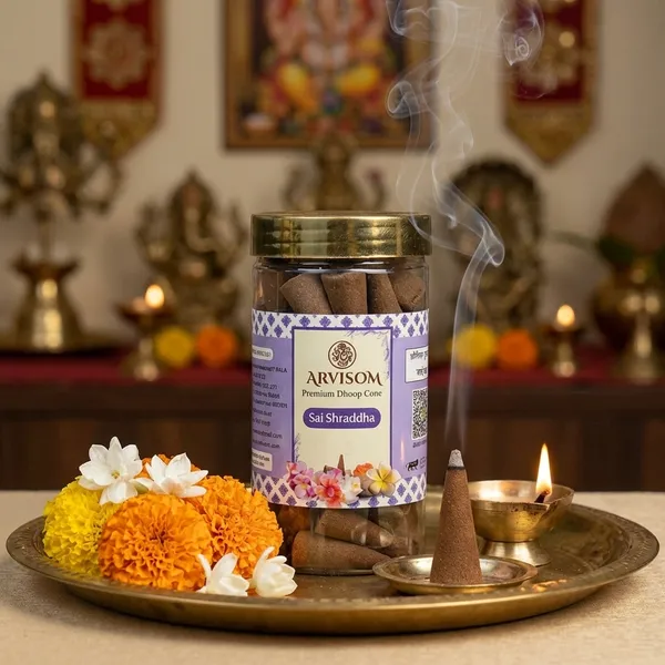 Sai_Shraddha_Premium_Dhoop_Cone_100_Gram_Pack_Of_2_(_Worth_260/-_)_and_2_Roll_On_of_3ml__(_Worth_200/-_)_Total_Worth_460__and_Offer_Price_320