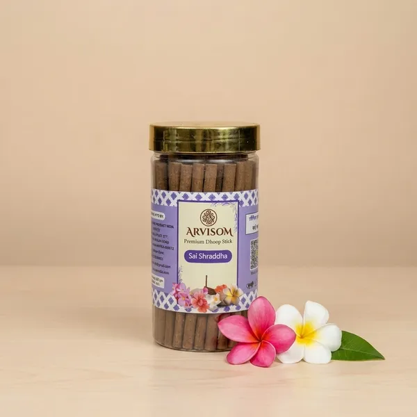 Arvisom_Sai_Shraddha_Premium_Dhoop_Sticks_200_Gm_Pack_Of_1_(Worth_240/-)_And_2_Roll_On_Of_3ml_(Worth_200/-)_Total_Worth_440_And_Offer_Price_300_