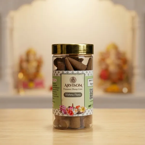 Vishnu_Flora_Premium_Dhoop_Cone_200_Gram_Pack_Of_1_(_Worth_240/-_)_and_2_Roll_On_of_3ml__(_Worth_200/-_)_Total_Worth_440__and_Offer_Price_300