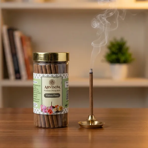 Arvisom_Vishnu_Flora_Premium_Dhoop_Sticks_200_Gm_Pack_Of_1_(Worth_240/-)_And_2_Roll_On_Of_3ml_(Worth_200/-)_Total_Worth_440_And_Offer_Price_300_