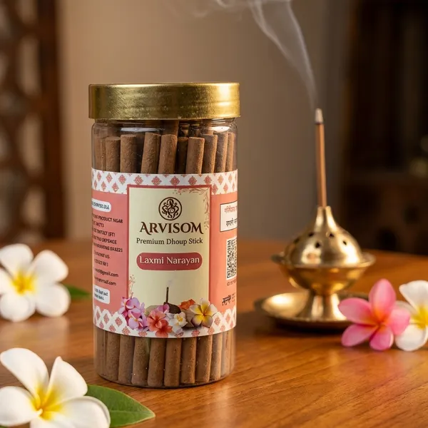 Arvisom_Laxmi_Narayan_Dhoop_Sticks_200_Gm_Pack_Of_1_(Worth_240/-)_And_2_Roll_On_Of_3ml_(Worth_200/-)_Total_Worth_440_And_Offer_Price_300_